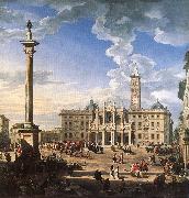 PANNINI, Giovanni Paolo The Piazza and Church of Santa Maria Maggiore ch painting
